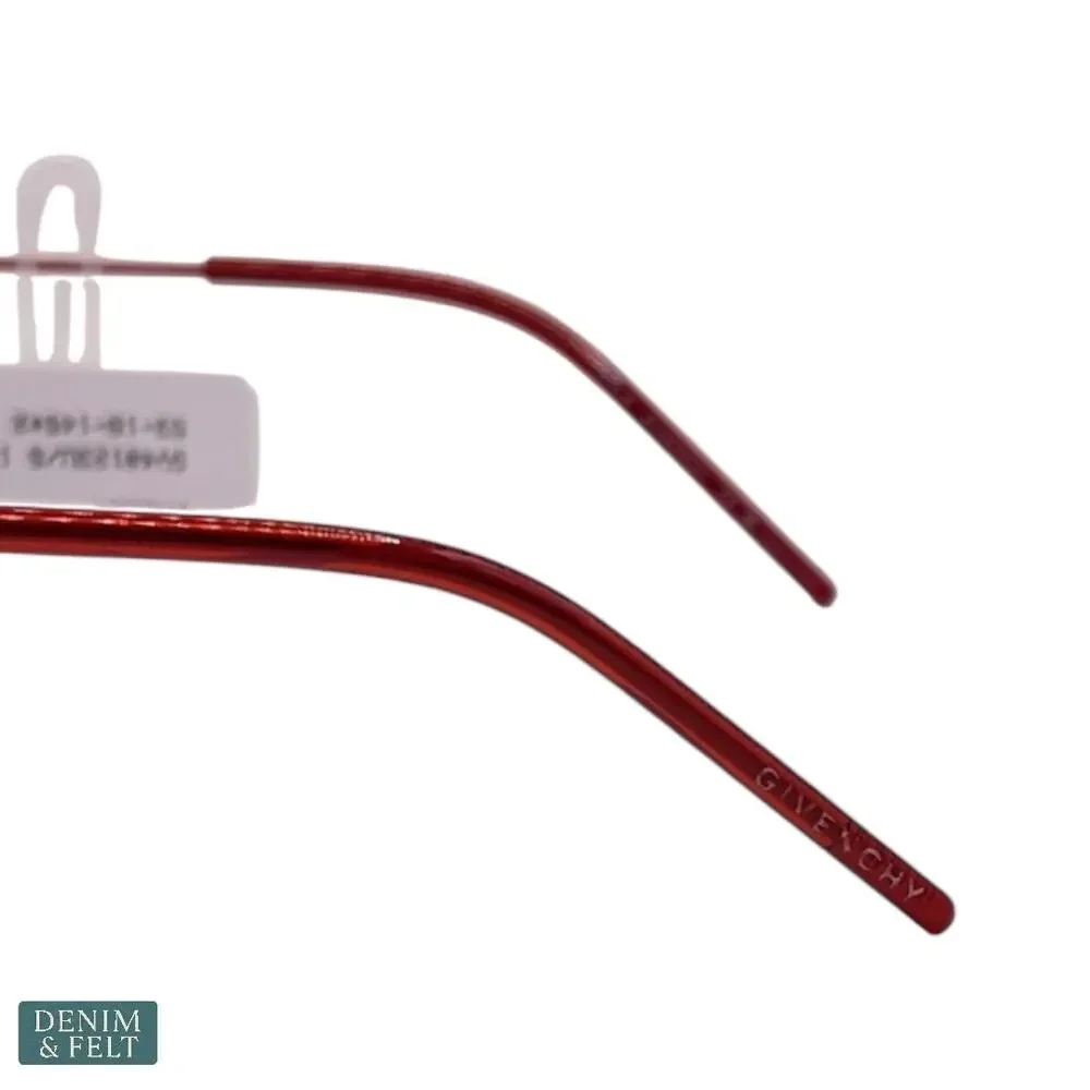 NEW Givenchy Speed Square Metal Sunglasses Burgundy‎ Nylon Lenses Geometric Luxe